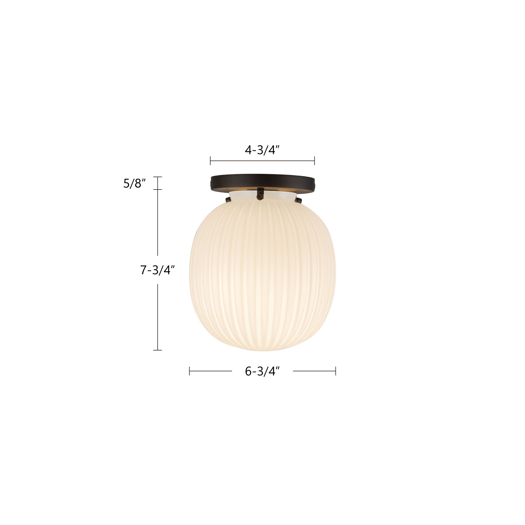 Cherise 7-in Steel Semi-Flush Mount