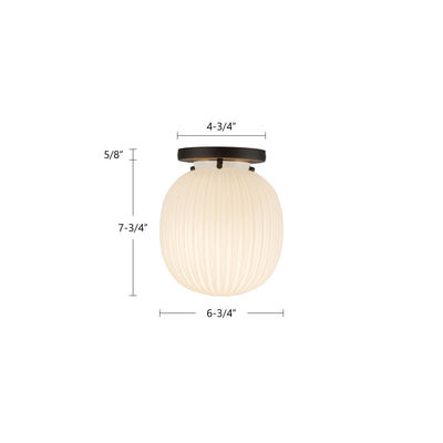 Cherise 7-in Steel Semi-Flush Mount