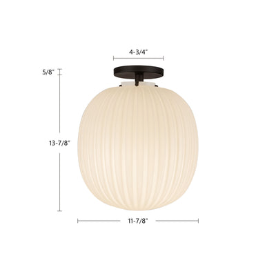 Cherise 12-in Steel Semi-Flush Mount