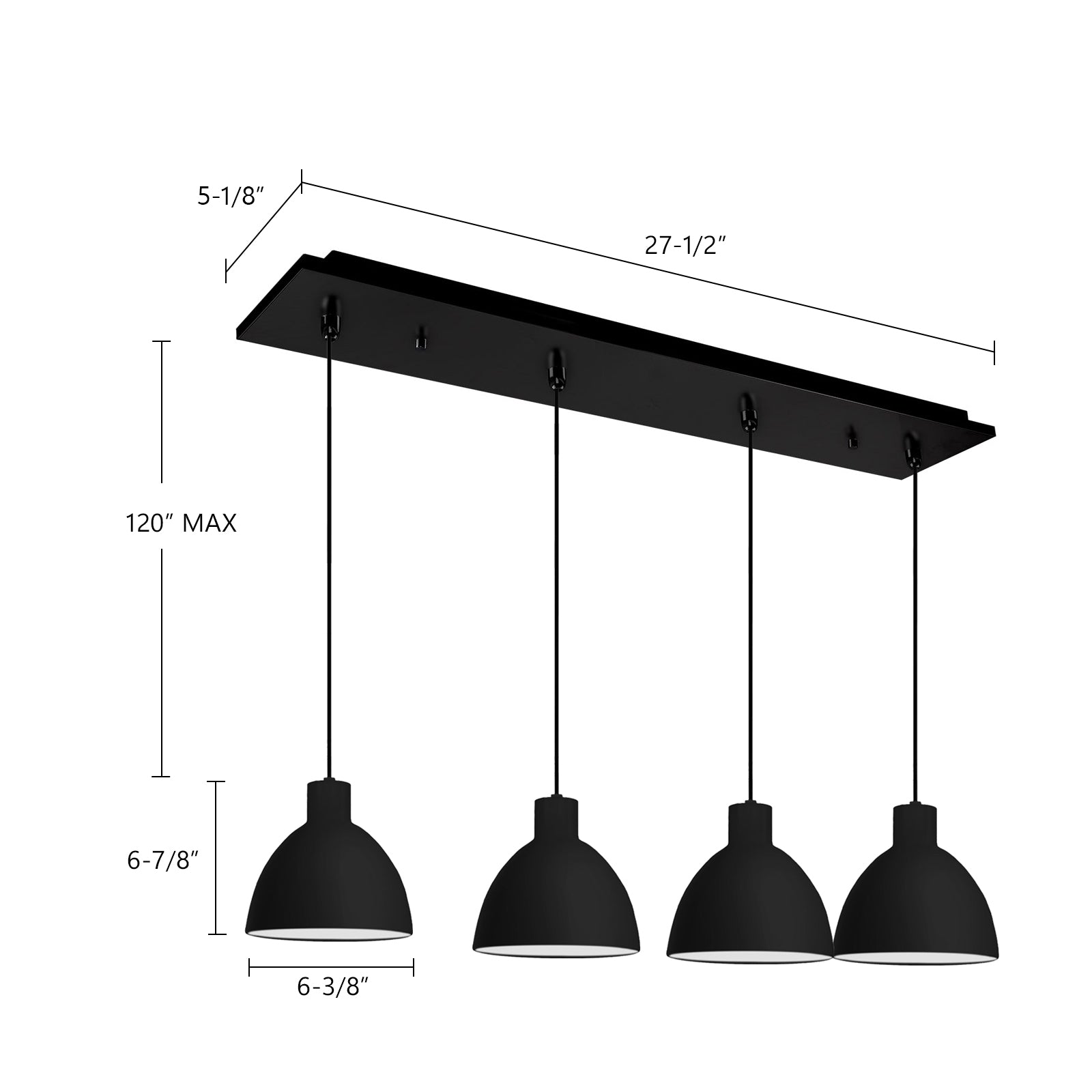 Chroma 28-in Steel Multi Pendant