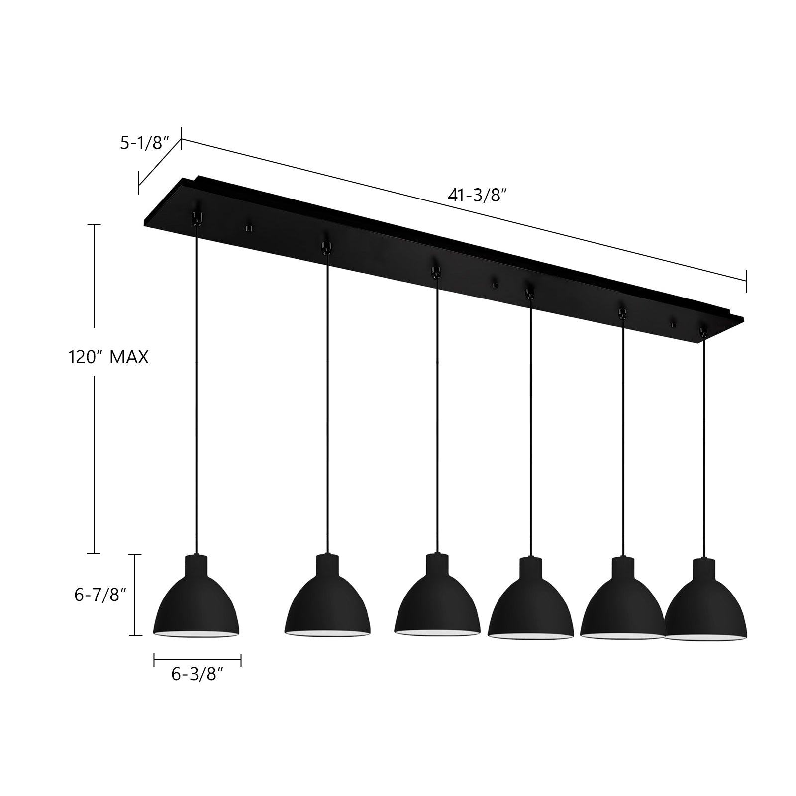 Chroma 42-in Steel Multi Pendant