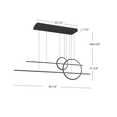 Chute Calypso 56-in Aluminum Multi Pendant