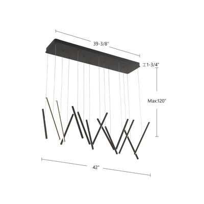Chute 40-in Multi-Bar Linear LED Pendant