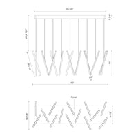 Chute 40-in Multi-Bar Linear LED Pendant