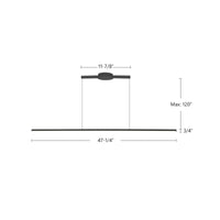 Chute 47-in Aluminum Linear Pendant