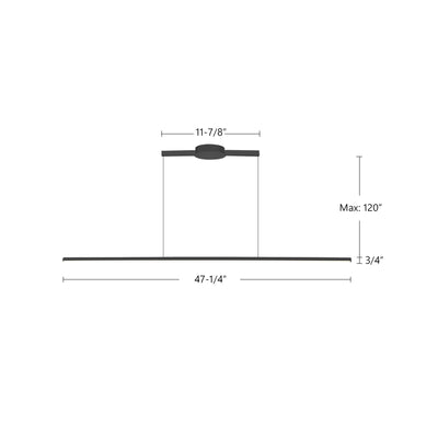 Chute 47-in Aluminum Linear Pendant