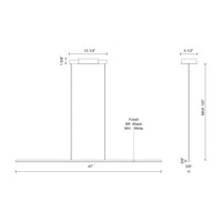Chute 47-in Aluminum Linear Pendant