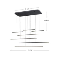 Chute Motion 70-in Aluminum Multi Pendant