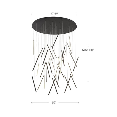 Chute 50-in Aluminum Multi Pendant