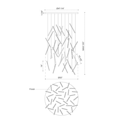 Chute 50-in Aluminum Multi Pendant
