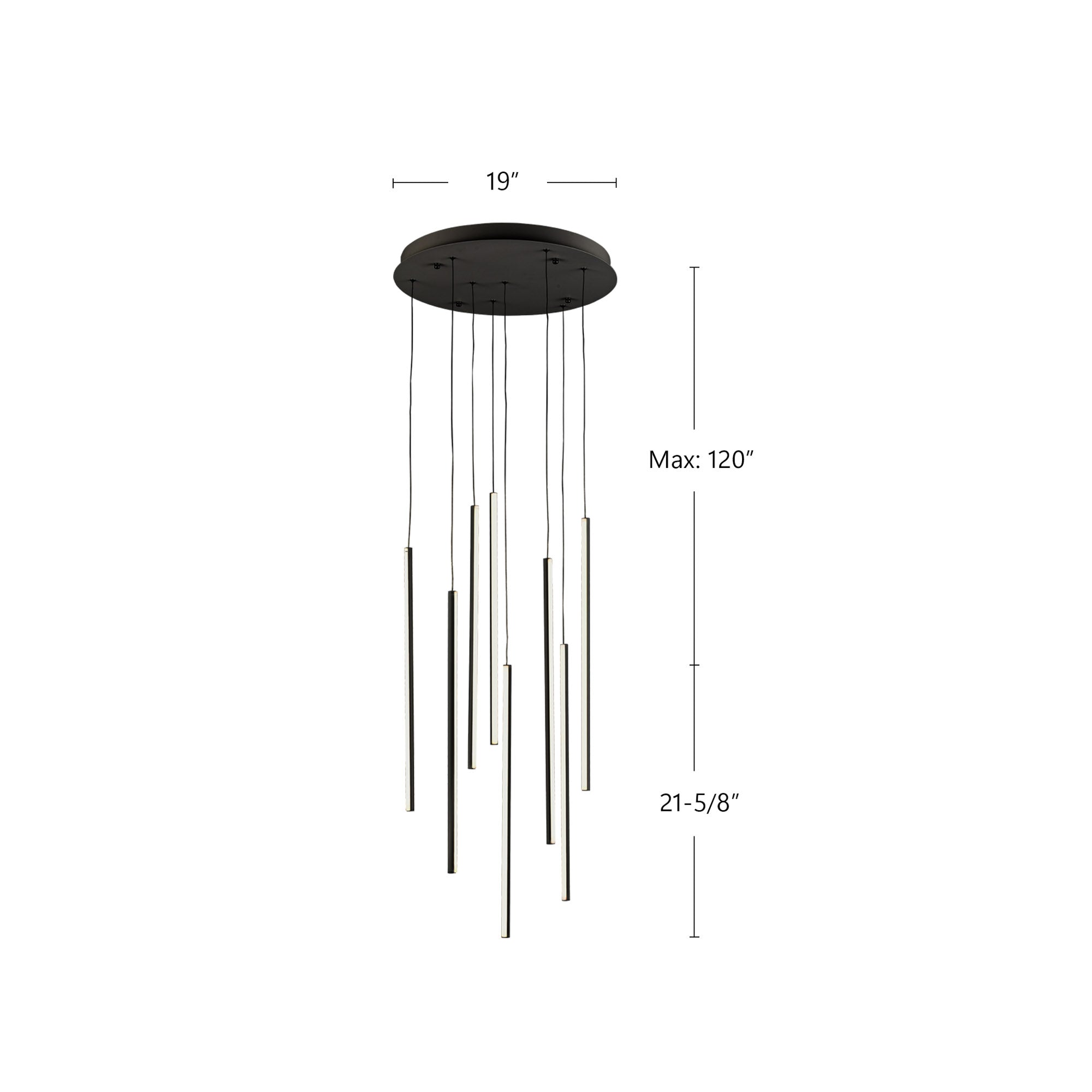 Chute 8 Head Aluminum Multi Pendant