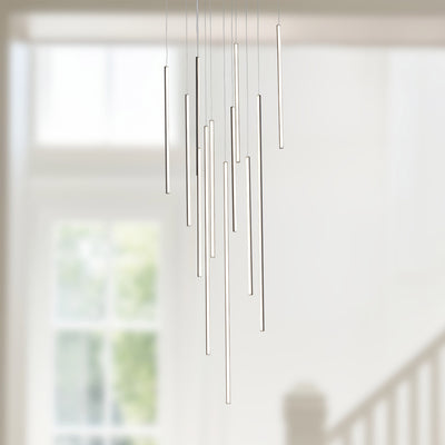 Chute 12 Head Aluminum Multi Pendant