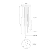 Chute 12 Head Aluminum Multi Pendant