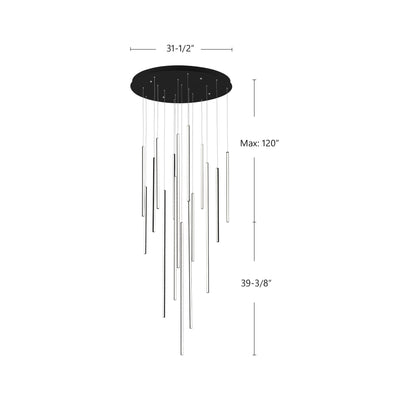 Chute 16 Head Aluminum Multi Pendant