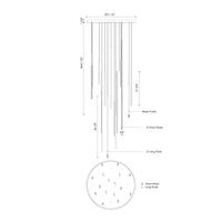 Chute 16 Head Aluminum Multi Pendant
