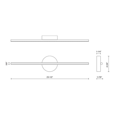 Chute 23-in Aluminum Polymeric Material Wall Sconce