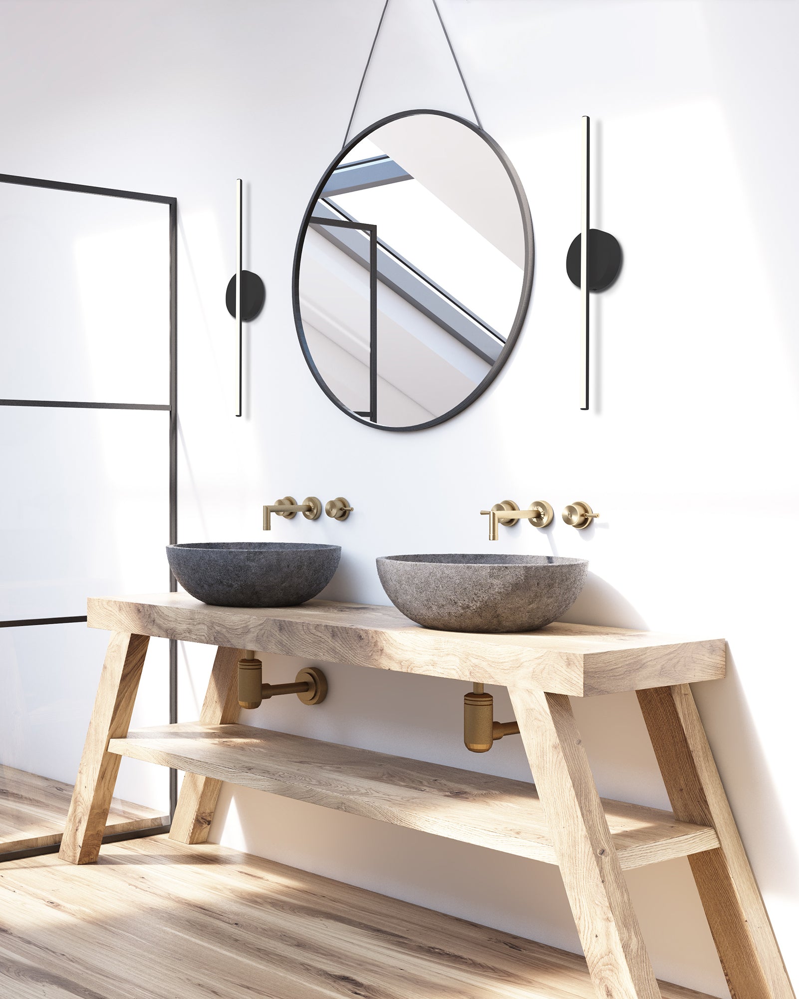 Chute 35-in Aluminum Polymeric Material Wall Sconce