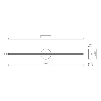 Chute 35-in Aluminum Polymeric Material Wall Sconce