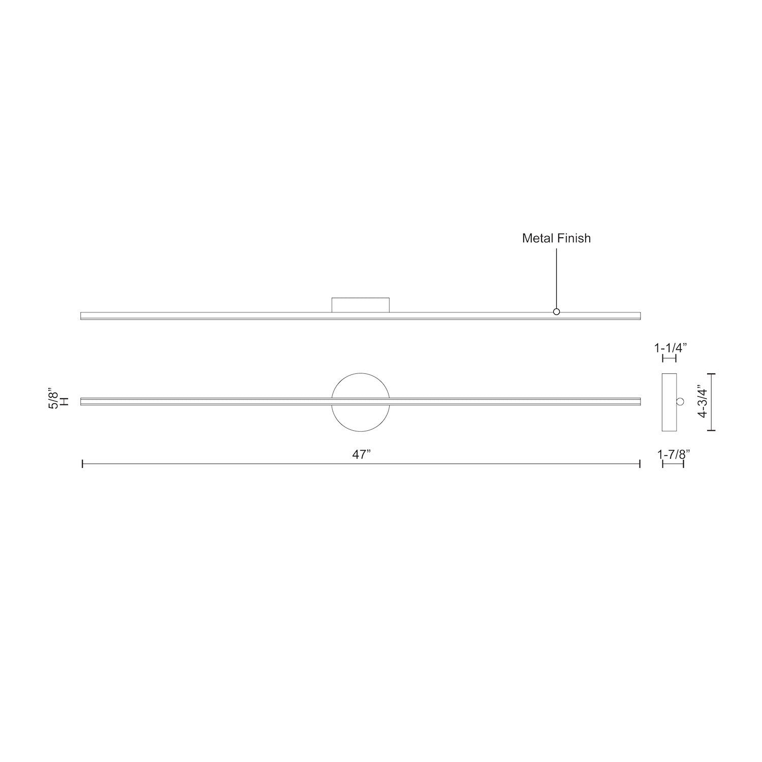 Chute 47-in Aluminum Polymeric Material Wall Sconce