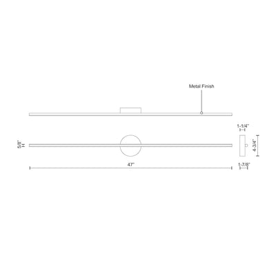 Chute 47-in Aluminum Polymeric Material Wall Sconce