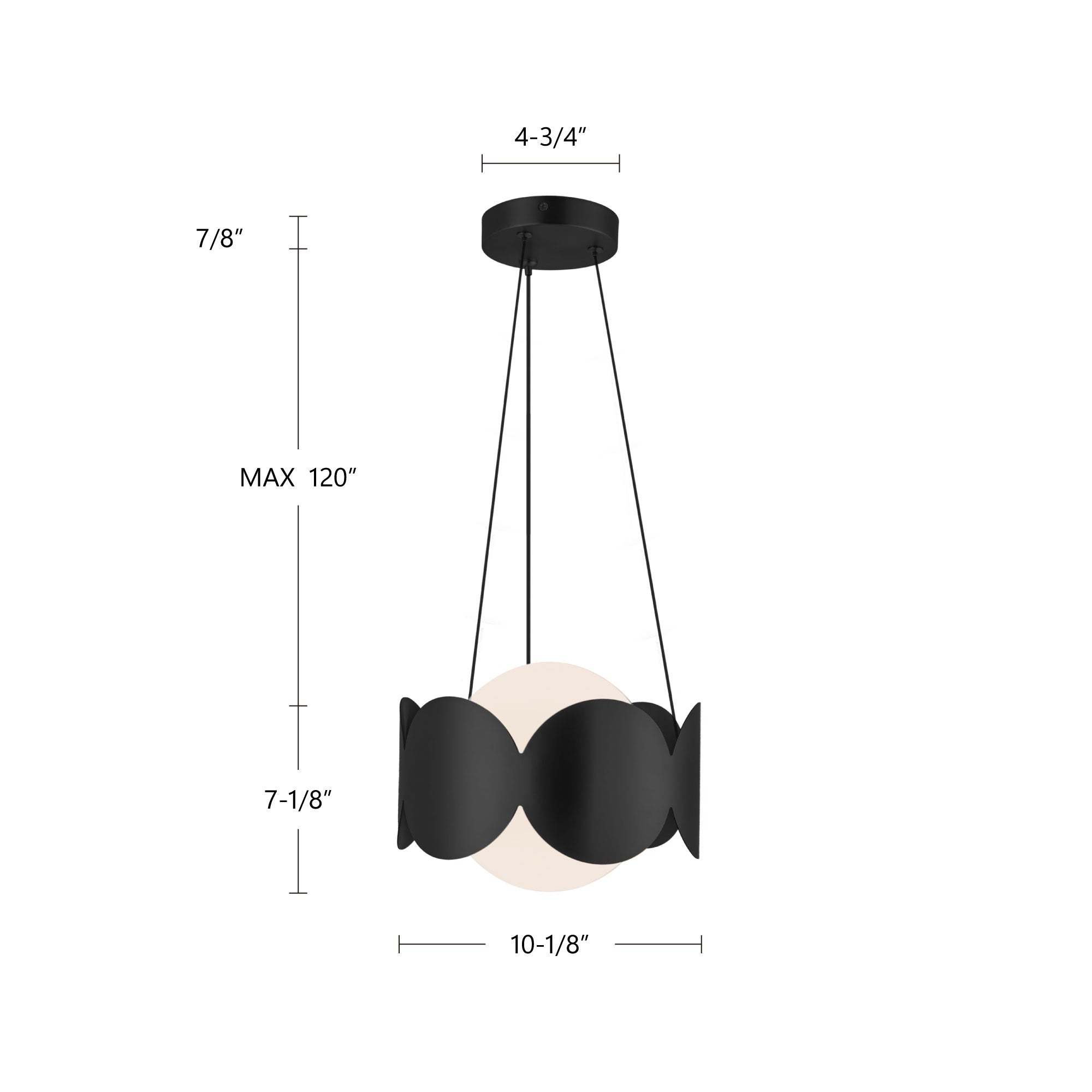 Ciel 10-in Steel Chandelier