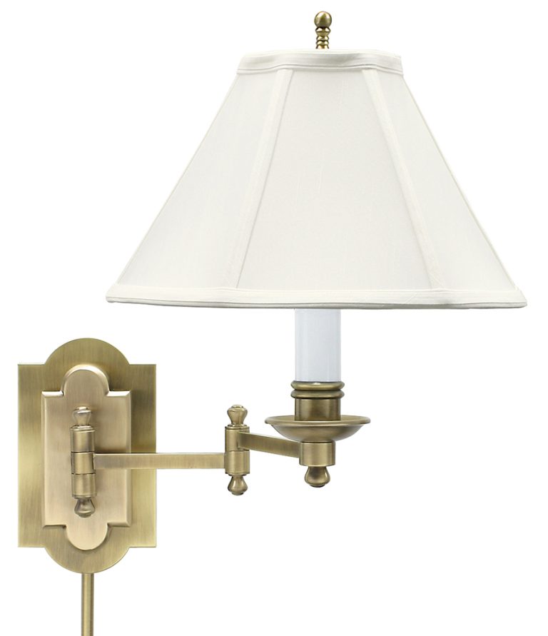 13-inch Club Antique Brass Wall Swing Lamp