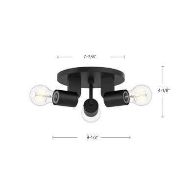 Claire 10-in Steel Semi-Flush Mount
