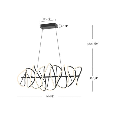 Collide 44-in Aluminum Chandelier