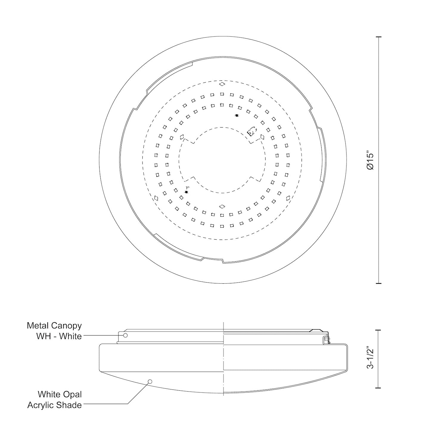 Collins 14-in Steel Flush Mount