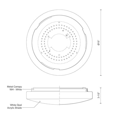 Collins 14-in Steel Flush Mount