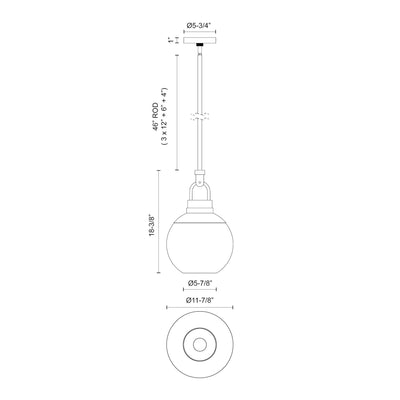 Copperfield 12-in Steel Pendant