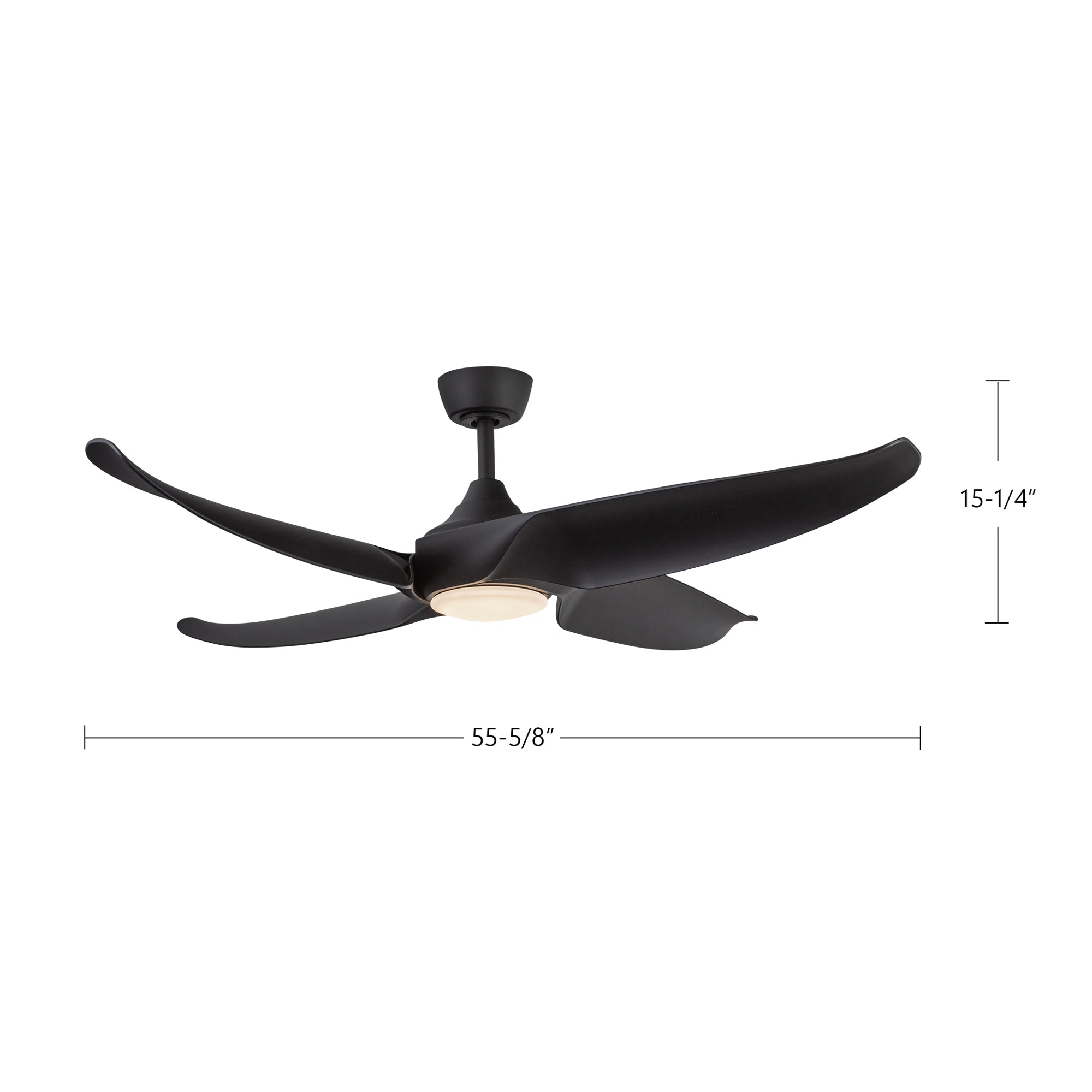Coronado 56-in Matte Black Reversible DC LED Ceiling Fan