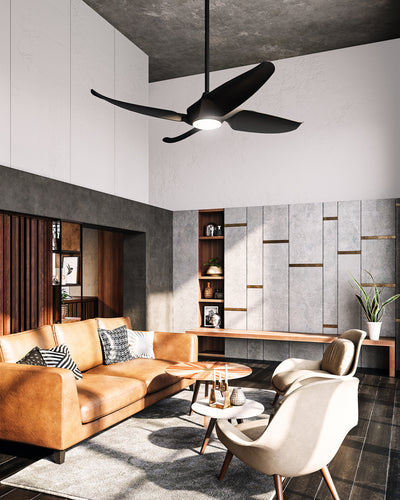 Coronado 56-in Matte Black Reversible DC LED Ceiling Fan