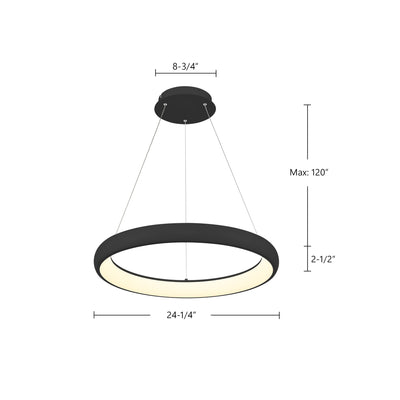 Cortana 24-in Aluminum Pendant