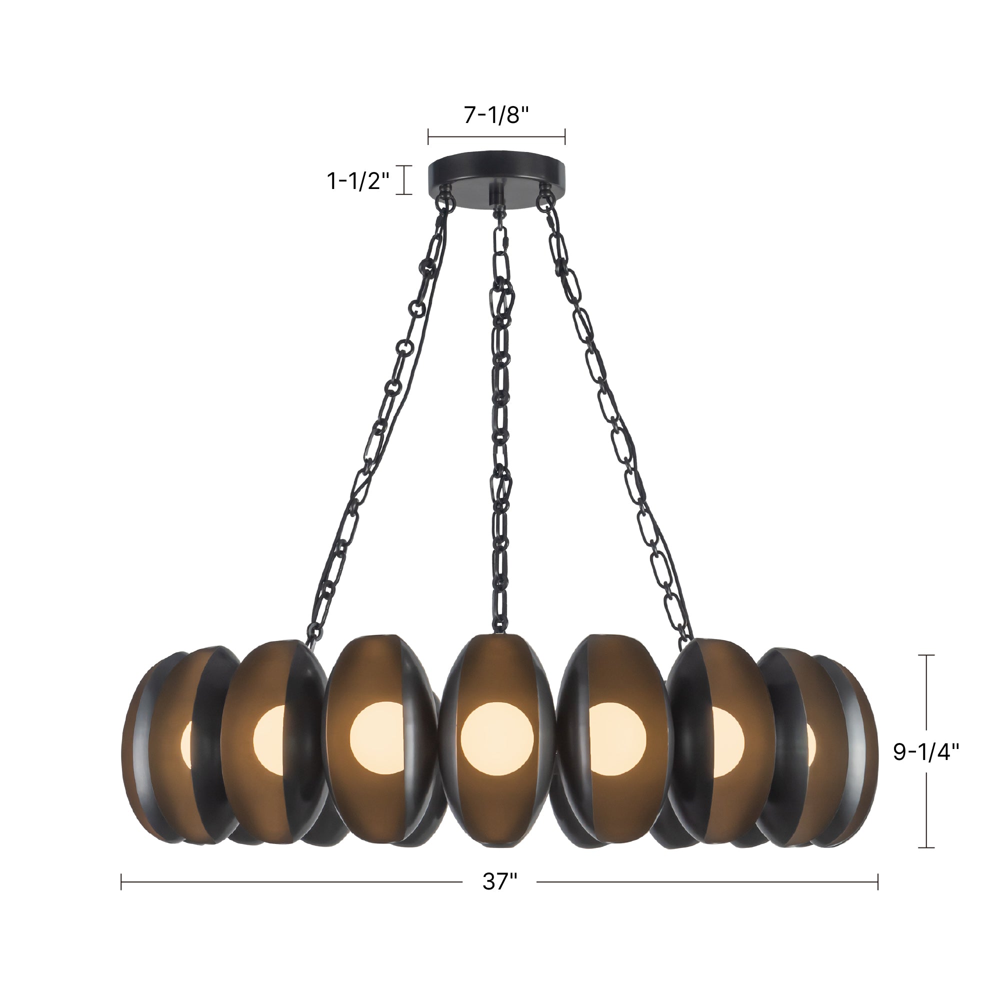 Cortez 37-in Steel Chandelier