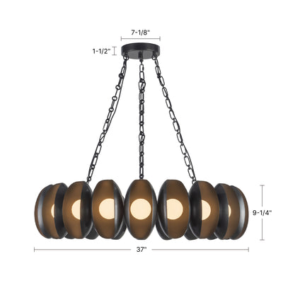 Cortez 37-in Steel Chandelier