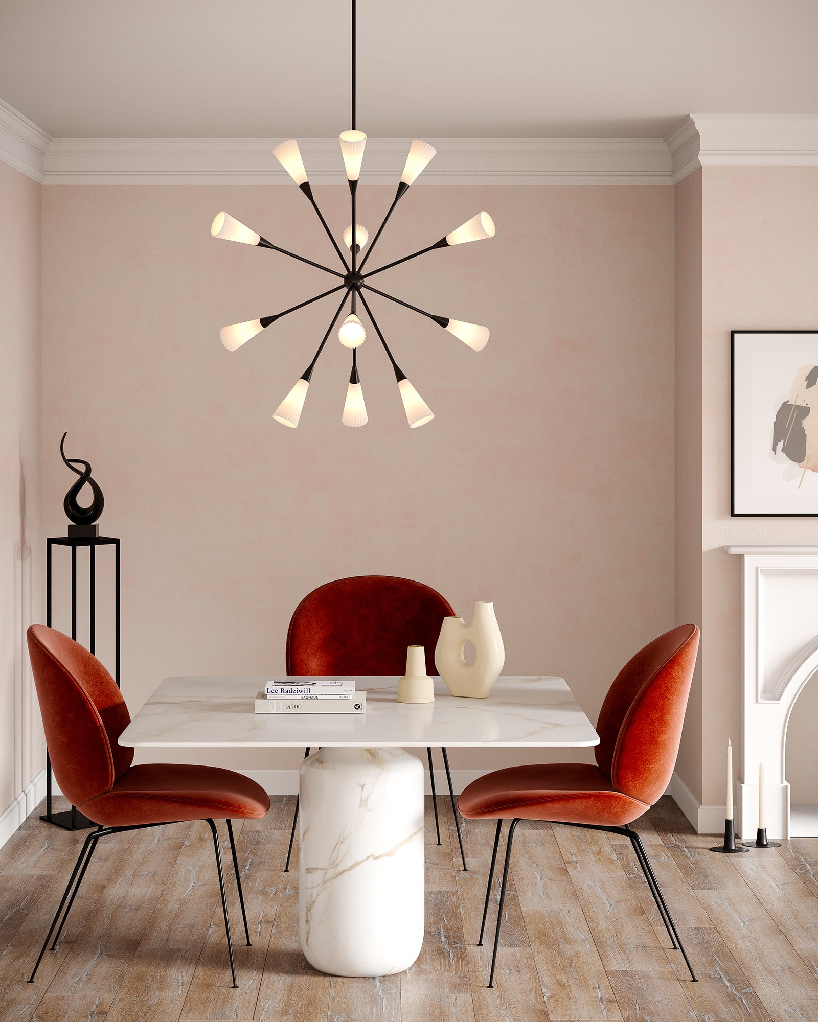 Cosmo 39-in Steel Chandelier