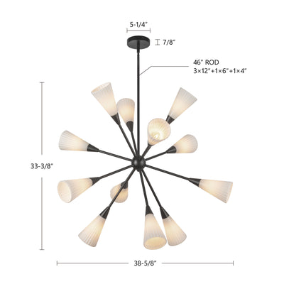 Cosmo 39-in Steel Chandelier
