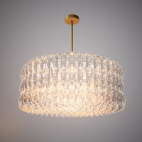 Prism 46-inch 34-light Aged Brass Dimmable Round Chandelier with Clear Glass
