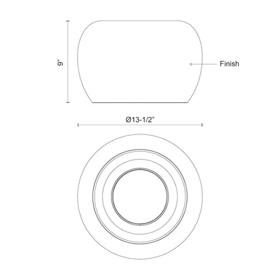 Croft 14-in Steel Flush Mount