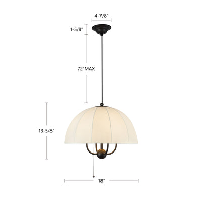 Crosby 18-in Steel Pendant