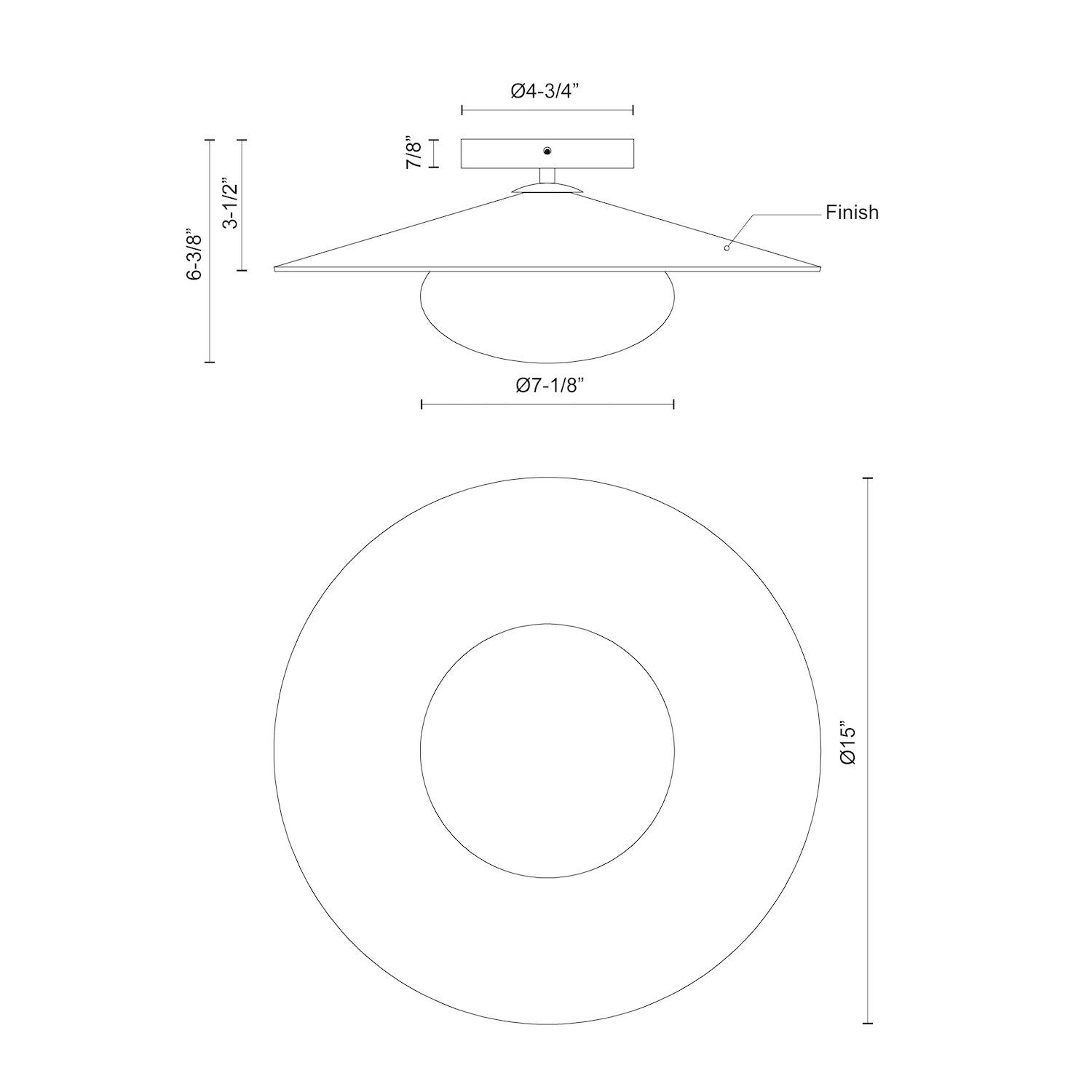 Cruz 15-in Aluminum Flush Mount