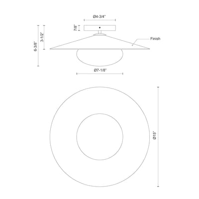 Cruz 15-in Aluminum Flush Mount