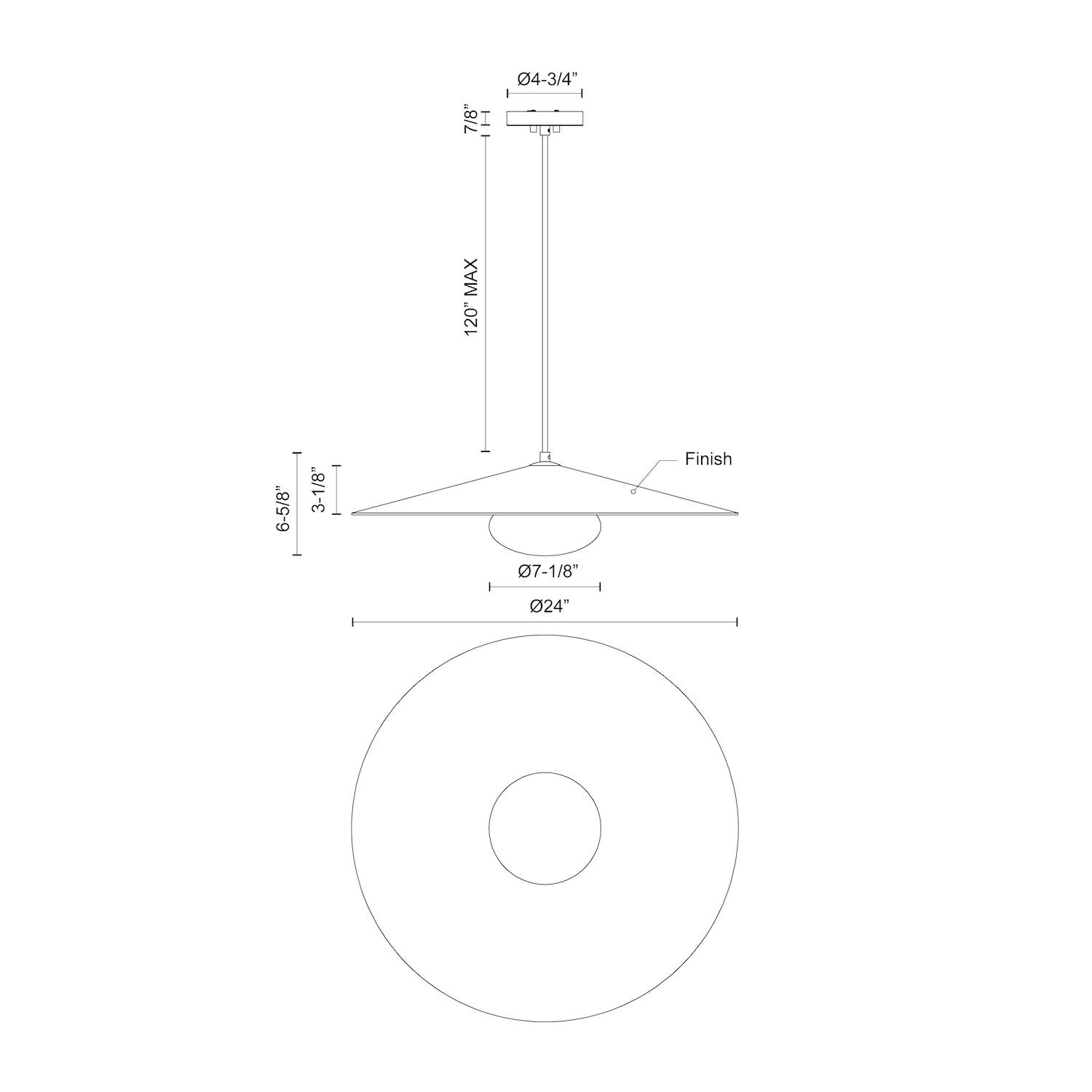 Cruz 24-in Dimmable LED Pendant