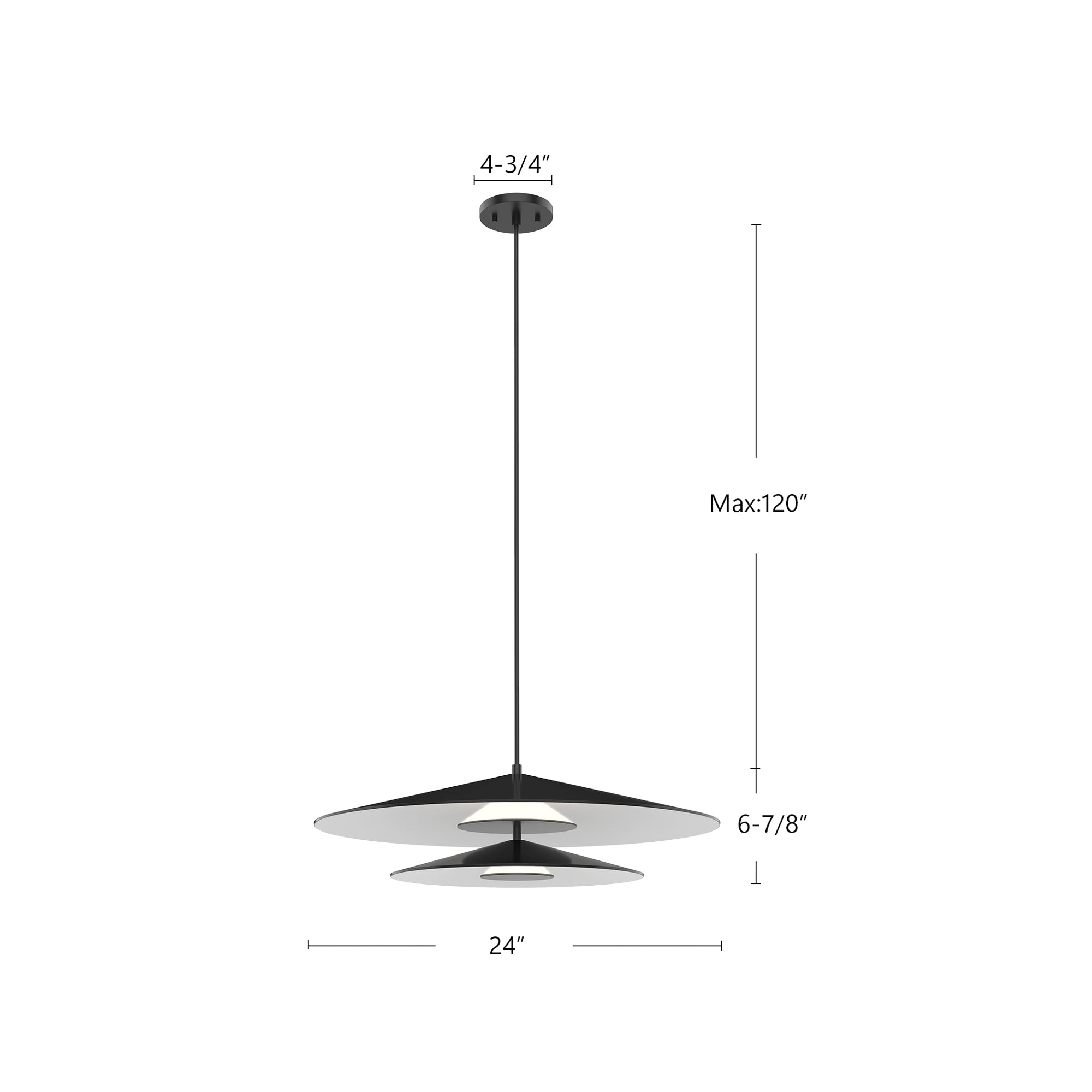 Cruz 24-in Tiered Dimmable LED Pendant