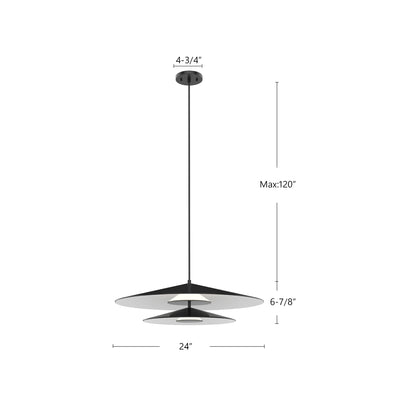 Cruz 24-in Tiered Dimmable LED Pendant