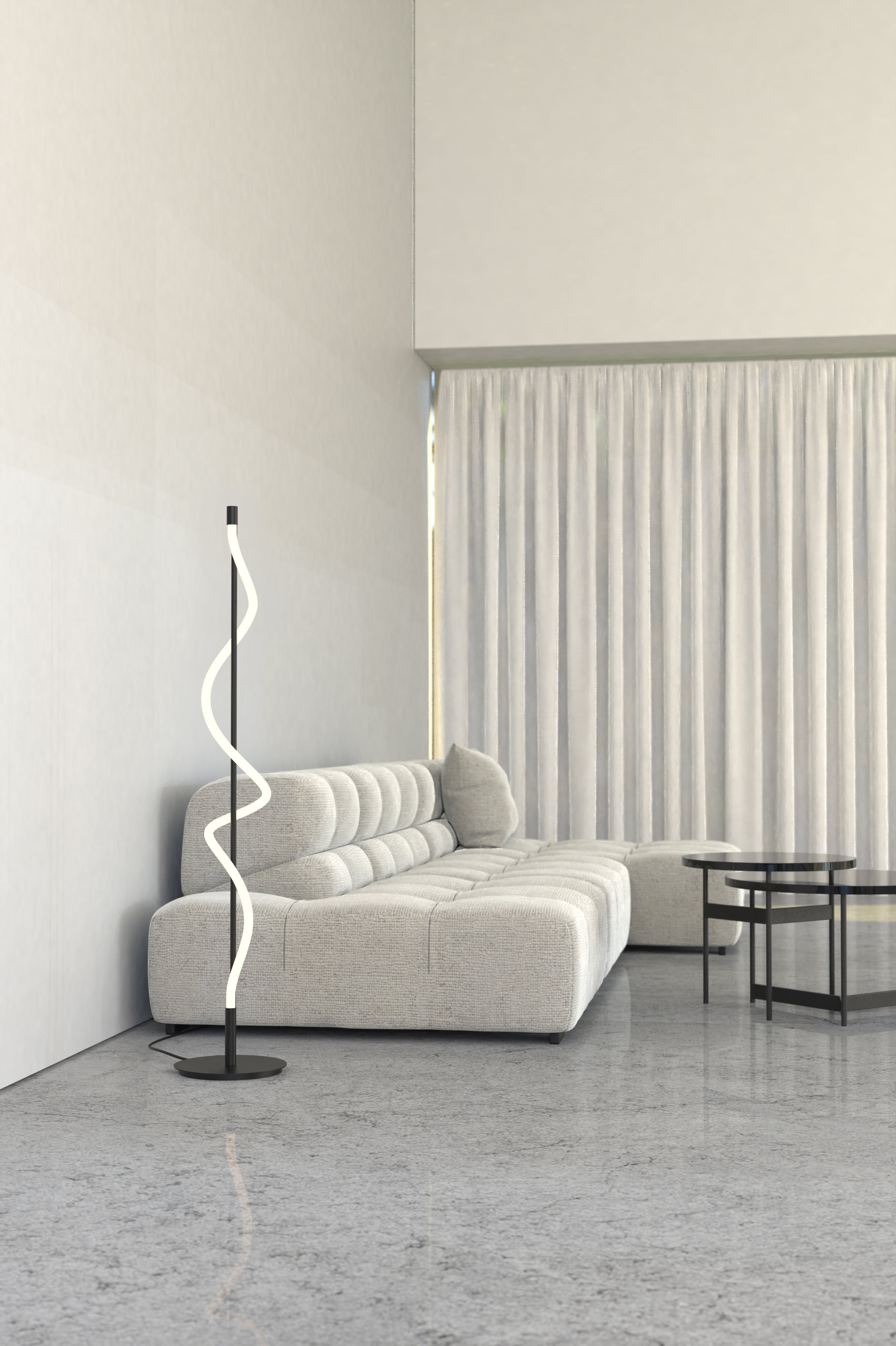 Cursive 12-in Aluminum Floor Lamp