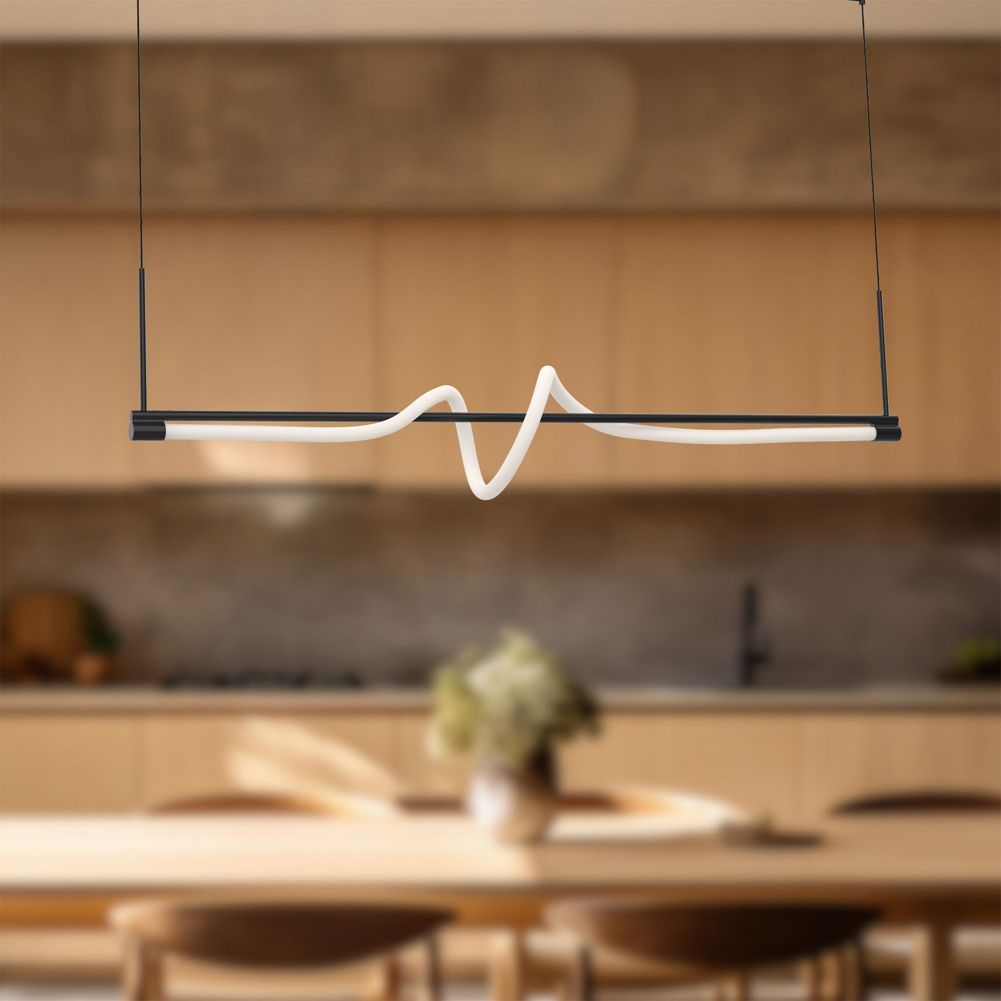 Cursive 54-in Aluminum Linear Pendant
