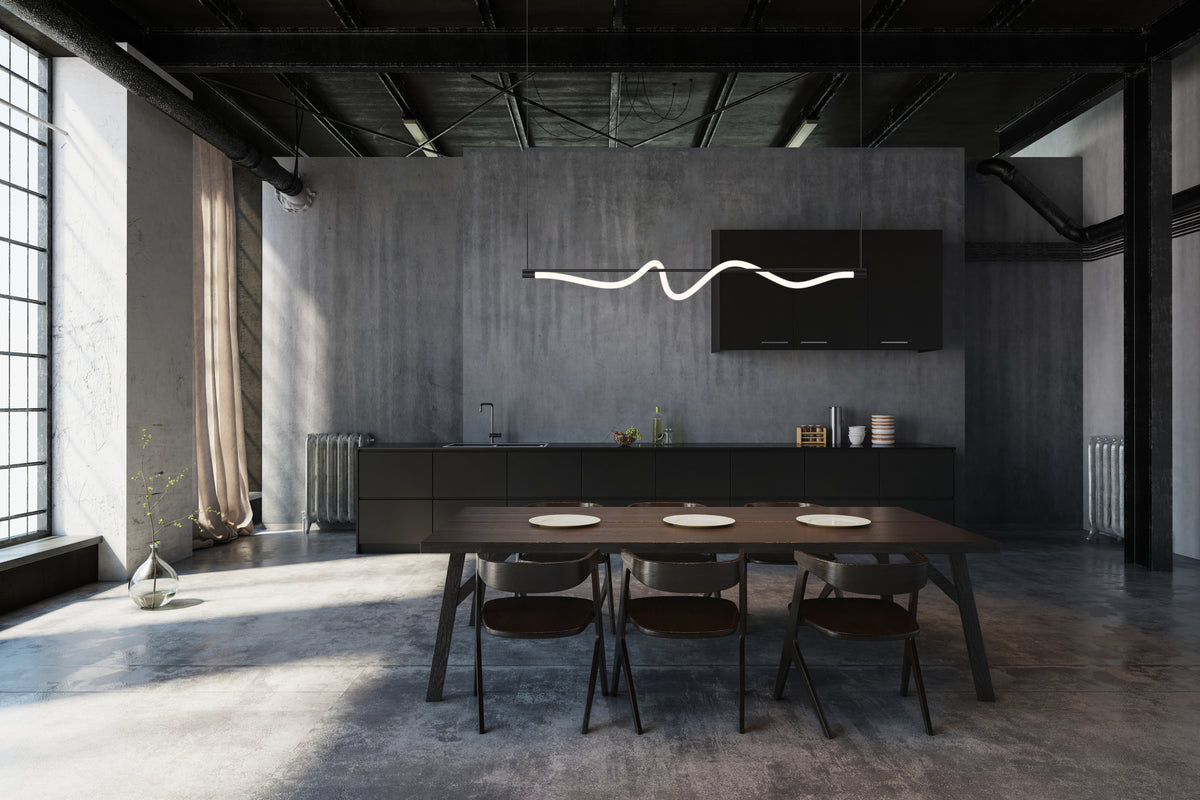 Cursive 54-in Aluminum Linear Pendant