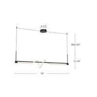 Cursive 54-in Aluminum Linear Pendant